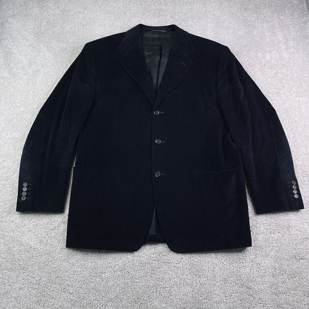 Canali Sport Coat Mens 52 EU 42 US Black‎ Textured Velour Cotton Cashmere Jacket